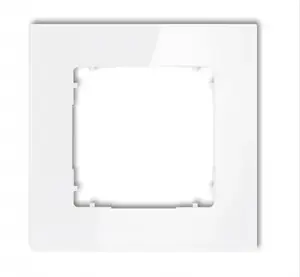 Wall frame single square ICON by Karlik — glass effect, white frame with white back (model 0-0-IRSK-1)