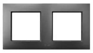 Wall plate/switch cover Ospel RH-2U/70, Grey, IP44, 153×82 mm