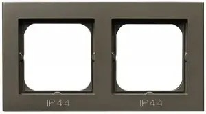 Elektriskais slēdzis Ospel RH-2R/40 — 2-pogu slēdzis, IP44, brūns, 155×16×84 mm