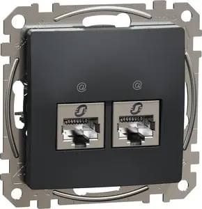 Schneider Electric GN.KOMP.2XRJ45 6STP черный антрацит настенная розетка — 2x RJ45