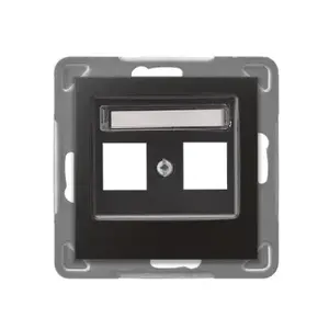 Розетка Ospel GPK-2Y/p/50, антрацит, IP20, 71×71×33,5 мм