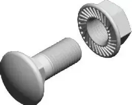 Screw with mushroom head and serrated flange nut Baks SGKFM8X20 for photovoltaic structures
