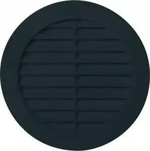 Ventilation grille AWENTA T30CZ Ø100 mm TUOS black – wall/duct mounting