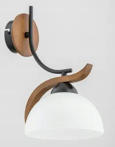 Sienas lampa Alfac Alfa Bafia 26120 1x60W E27 koks/balts