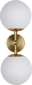 Wall Lamp Light Prestige DORADO LP-002/2W — gold finish with two glass spheres