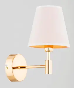 Sienas lampa ALFA Astrit 28720, 1xE14 10W, zelta/balta apdare