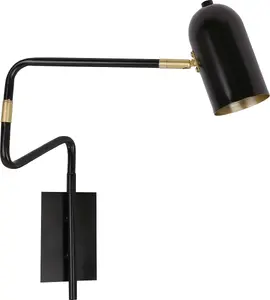 Wall light Candellux HOSTI 21-75451 black — office wall sconce, single lamp