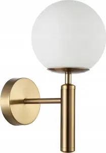 Wall lamp Italux Ravena WL-2324-1 GD+OPA — 1×E27 10W, brown/white