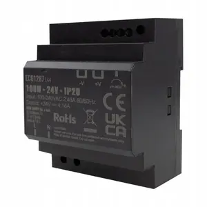 Блок питания на DIN-рейку Eco Light EC61287 24V DC 100W, вход 220–240V AC, пластиковый корпус, IP20