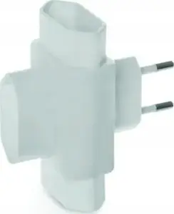 Power adapter outlet Plastrol W-01141 3-way without earth white