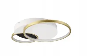 Потолочная лампа LAMKUR Benito 50973, 31W LED, 3000–6500K, 4400 лм, белый/золотой