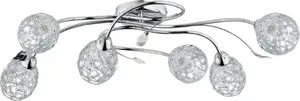 Griestu lampa ALFA Orlean 6x40W (modelis 20386.00) — 6 spuldžu iekštelpu gaismeklis
