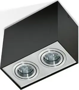 Griestu lampa Azzardo ELOY 2 AZ1355 melna kvadrātveida virsmas montāžas