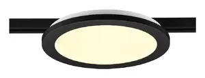 Griestu lampa TRIO Camillus LED 13 W, apaļa, melna, Ø26 cm, augstums 20 mm