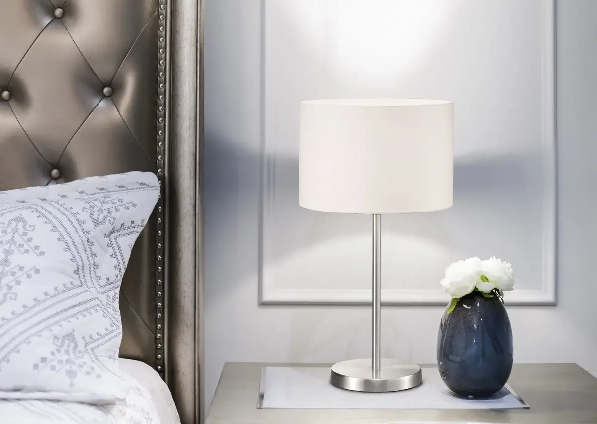 Table lamp TRIO Hotel E14 Nickel/White Photo 3