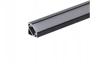 LED Corner Profile Prescot C-BL2ML with frosted cover MLF, 2 m, black