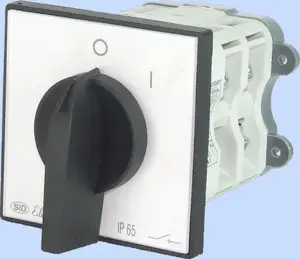 Пакетный (крючковый) переключатель Elektromet ŁK 63-12 0-1, 3‑полюсный, 63 A, IP65, с монтажной панелью
