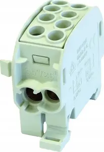 Sadales bloks 1-potenciāls kombinēts 125A Simet SCB 35-Cu — 2×4–35 mm², 2×2,5–25 mm², pelēks