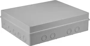 Коробка-распределитель Pawbol S-BOX 816 — наружная/настенная 460×380×120 мм, IP56, серая, 18 вырезов