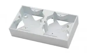 Outlet box Ospel PNP-2U/00 white — 153×82×36 mm mounting enclosure