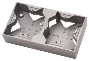 Outlet box Ospel PNP-2Y/23, recessed electrical box 155×84×34 mm, titanium