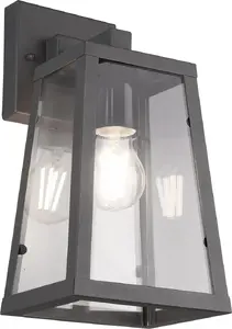 Sienas lampa TRIO ARKANSAS 201360142 — āra grafīta krāsas sienas gaismeklis, sienas montāža