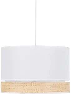 Подвесной светильник TK_LIGHTING Paglia 4768, 1x E27 15W, белый корпус с абажуром из ротанга
