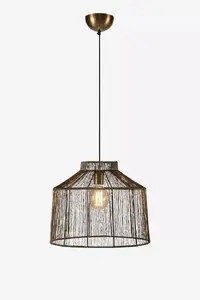Потолочный светильник Markslojd Capanna E27 LED, бронза, круглый, Ø420×H340 мм, 1×E27, 40 Вт, кабель 2 м