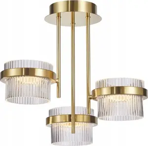 Подвесной светильник Italux Tiara PND-77362-3-24W-GD — 3x24W LED, 3000K, золотой/прозрачный