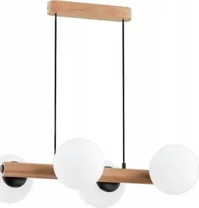 Pakaramā lampa Alfac Alfa Aragon 63095 — 4 spuldžu 4x40W E14, koks/balts