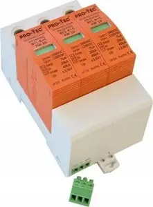 Pārsprieguma ierobežotājs pro tec BY1-B+C/3 FW10 1000V DC 20/40kA PV T1+T2 fotovoltainēm sistēmām