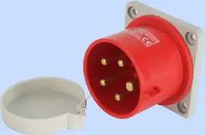 Щитовая прямая вилка Elektromet 32A 400V IP44, красная (922035)