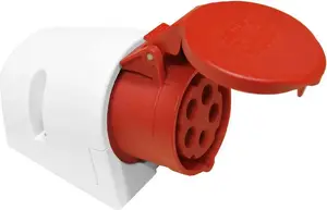 Fixed Power Socket PCE 16A 5P 400V IP44 red, compact enclosure (115-6k)
