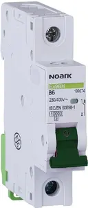 Circuit breaker Noark 100274 B 6A 1-pole 10kA IP20 230V grey