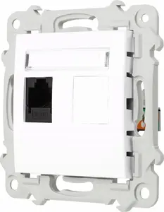 Розетка компьютерная Ospel Szafir GPK-1Z/K/m/00 одиночная, категория 5e MMC, белая
