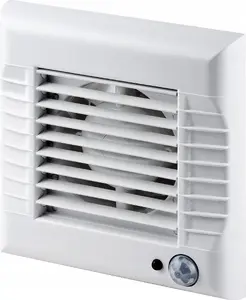 Vannas istabas izplūdes ventilators AWENTA A-MATIC WM100R Ø100 mm 98 m³/h 10 W 230 V ar automātisku žalūziju, balts