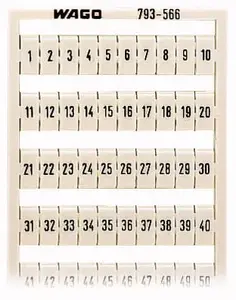 Terminal block markers Wago 793-566, pack of 100, colours: black and white