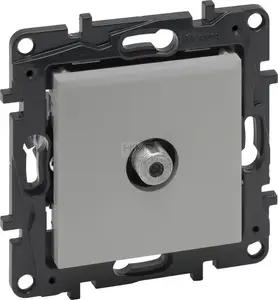 Антенный разъем Legrand Niloe Step 863375 одиночный F-типа конечный, алюминиевое покрытие