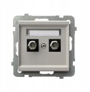 Розетка антенная двойная Ospel Sonata GPA-2RF/m/82 типа F, степень защиты IP20, цвет кашемир