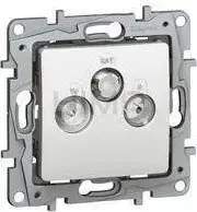 Антенный розеточный модуль Legrand Niloe / Niloe Selection 764564 TV-RD-SAT проходной 14 дБ белый