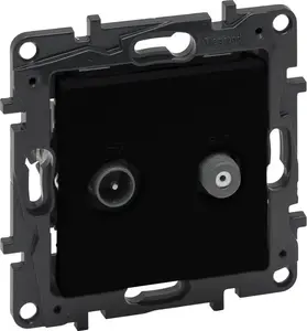 Антенный розетка Legrand Niloe Step 863576 TV F-типа двойная конечная розетка черная