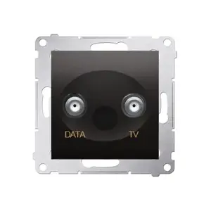 Розетка Kontakt-Simon DAD1.01/48, антрацит, пластиковый корпус, IP20, 75×75×41 мм