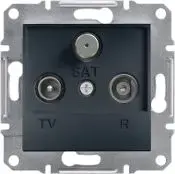 Schneider Electric проходная розетка R-TV-SAT Asfora антрацит (EPH3500271)