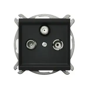 Socket outlet Ospel GPA-RD/m/33, black, IP20, 71×71×35 mm