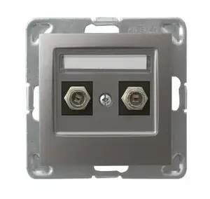 Розетка Ospel GPA-2YF/m/23, цвет титан, IP20, 71×71×38 мм