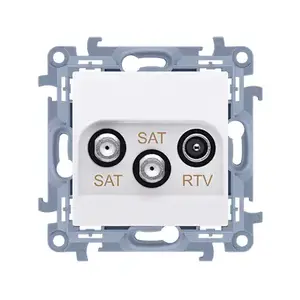 Розетка Kontakt-Simon CASK2.01/11 белая, пластиковый корпус, IP20, 77×77×41 мм