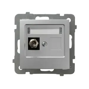Socket outlet Ospel GPA-1GF/m/18, silver, IP20, 71×71×34 mm