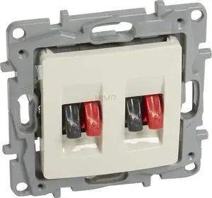 Speaker wall plate Legrand Niloe 764681 double cream — dual speaker connector, modular in-wall fitting