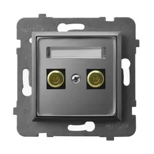 Розетка Ospel GGN-1U/m/70 серый, IP20, 71×71×47 мм