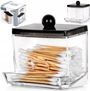 Vilde cotton swab storage box with dispenser and organizer, model 568047